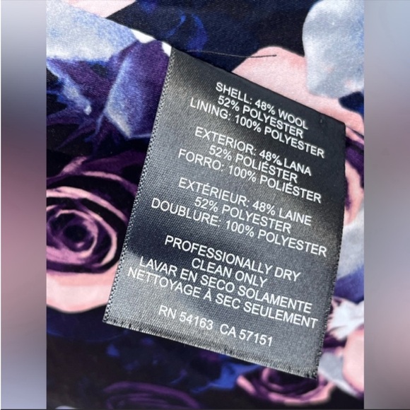 Eliza J black long coat wool blend gold button size 4 - Picture 2 of 8